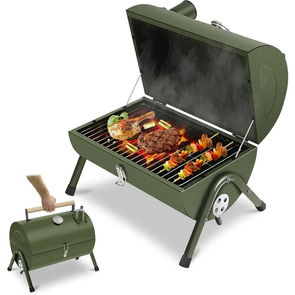 

Portable Charcoal Grill, Small BBQ Smoker Grill, TableTop Barbecue Charcoal Grill for Outdoor Camping Garden