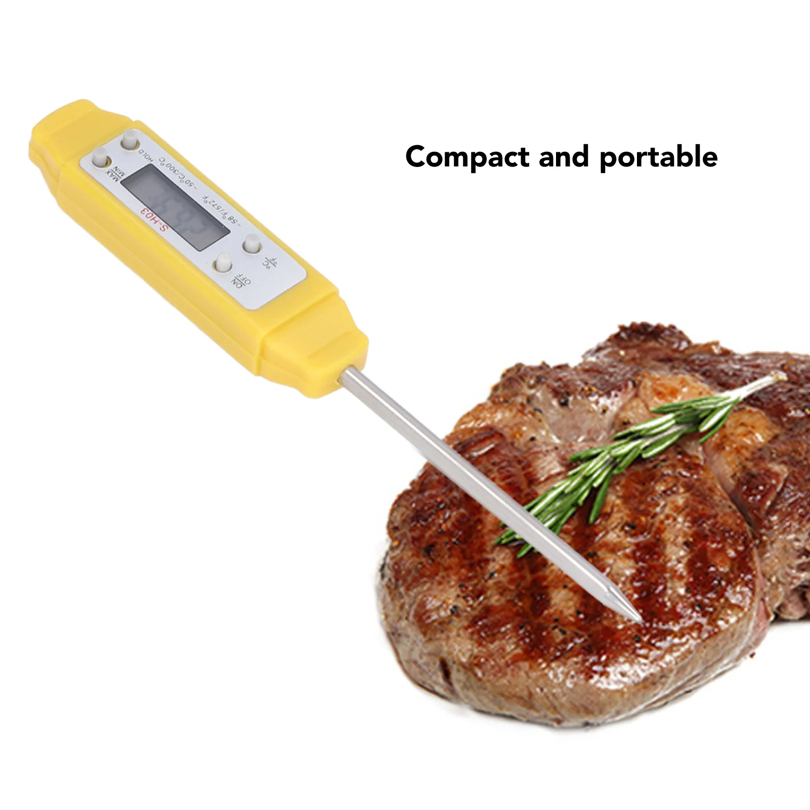 High-Accuracy Digital Food Thermometer with Automatic Calibration