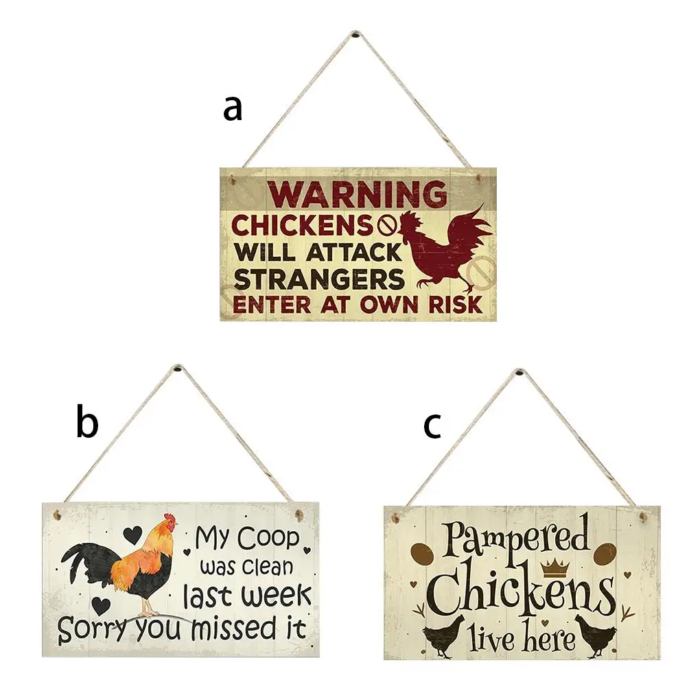 Chicken Coop Sign Rustic Style Vintage Hanging Plates Decorative Garden