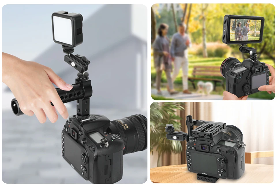 Ball Head Extension Arm With Cold Shoe Mount 1/4'' Screw for DSLR Camera Monit