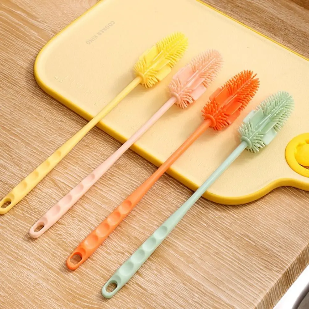 New Long Handle Sponge Brushes Multifunctional Portable Cup Brush 360 Degree Household Bottle Brush