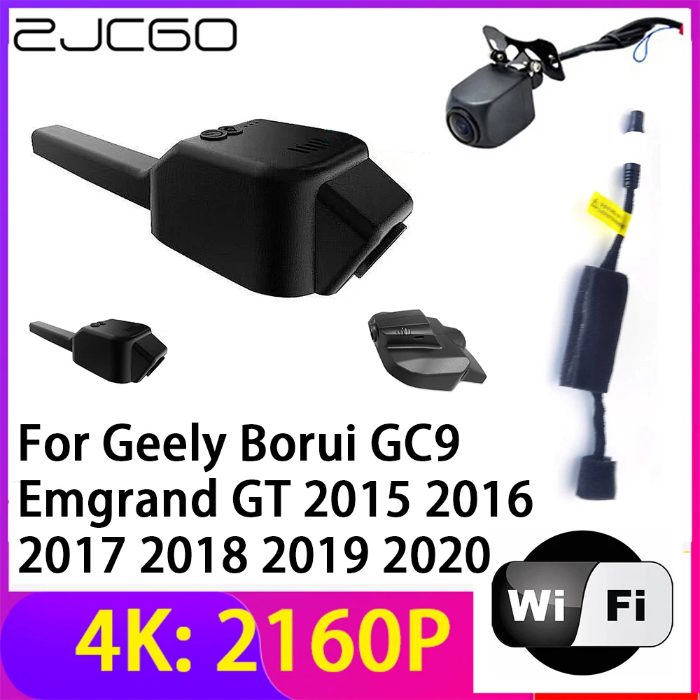

ZJCGO 4K 2160P Dash Cam Car DVR Camera 2 Lens Recorder Wifi Night Vision for Geely Borui GC9 Emgrand GT 2015~2020