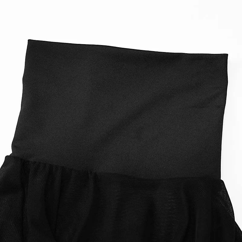 Conjunto de dos piezas de malla para mujer, vestido mini transparente, ajustado, sexy, de moda, de manga larga, con retazos, otoño 2025