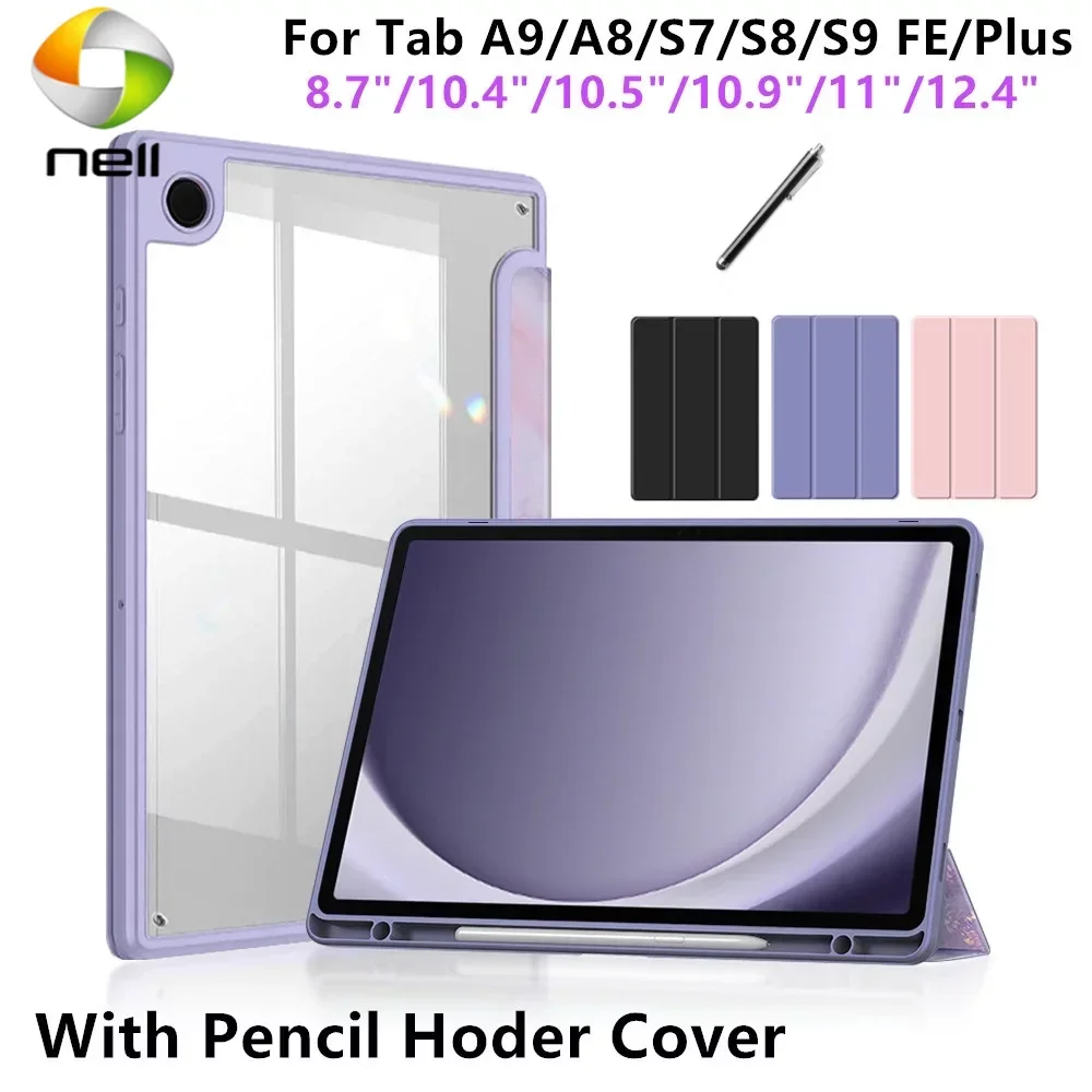 Custodia Per Samsung Galaxy Tab A9 + S9 S8 S7 11 "Per S6 Lite 10.4 A8 S7 Plus S7 Fe S9Fe S8 Plus 12.4 Con Penna Tablet Book Cover