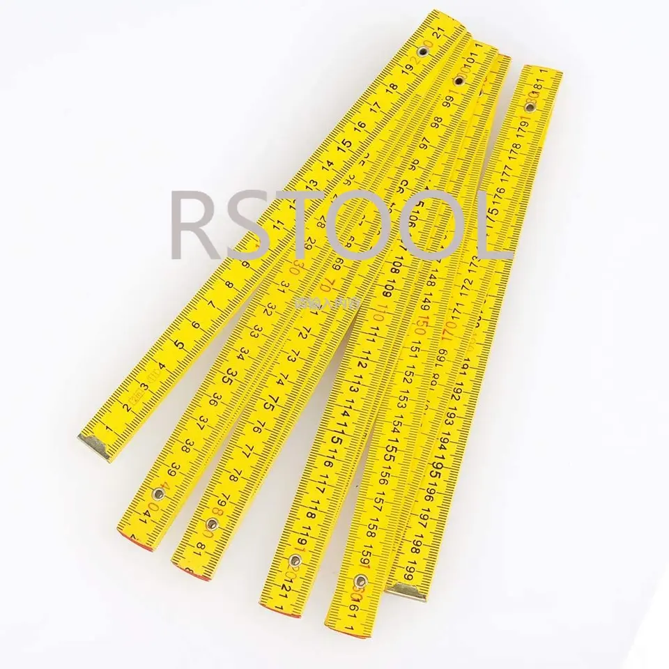 2Pcs 2m Meter Stick,Folding Ruler, Meter Sticks for Classroom Wooden Yard  Sticks,Carpenters Ruler Lightweight Compact Measuring Stick Woodworking Tool