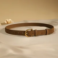 Ceinture en daim de luxe pour femmes ceinture en cuir élégante boucle ardillon en or ceinture de marque en cuir de vache accessoires pour vêtements ceinture pour femmes 3