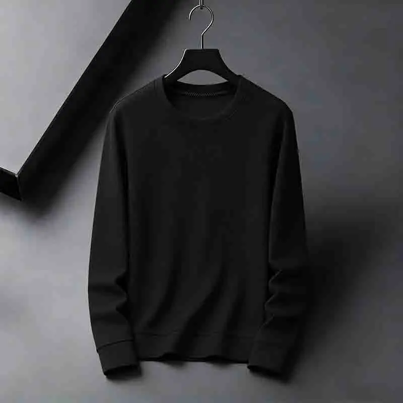 2026 Neuerscheinung Herren Basic Einfarbiger Rundhals-Pullover Atmungsaktiver Langarm-Strickpullover – Detail 13