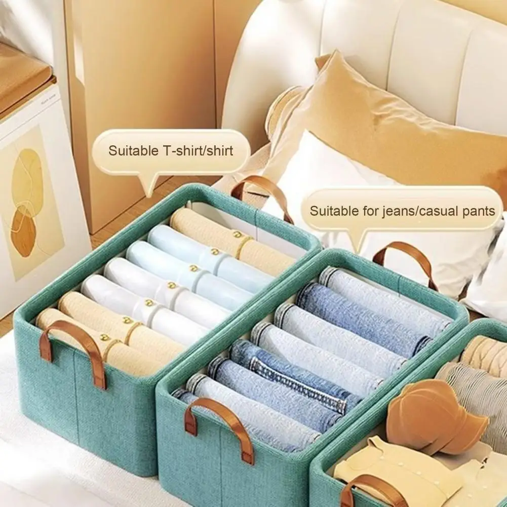 

Clothes Storage Holder Capacity Foldable Storage Box for Wardrobe Closet Shelf Space-saving Organizer with Handles for Clothes
