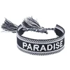 Boho tissé broderie amour poignet tricoté Bracelets d'enveloppement corde à la main tissage tressé glands ethnique femmes hommes bijoux