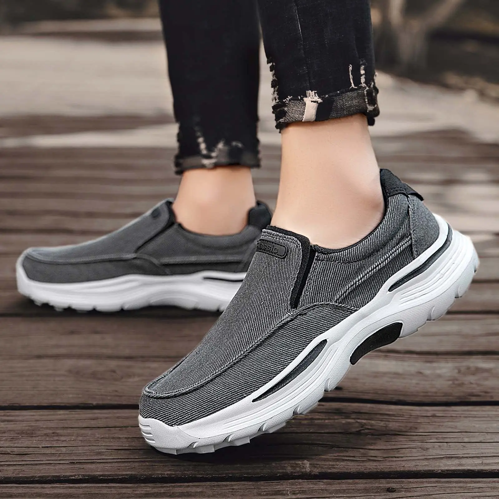 Men's Casual Shoes Canvas Breathable Loafers Men 2024 New Male Comfortable Outdoor Walking Shoes Classic Loafers Men Sneakers 3