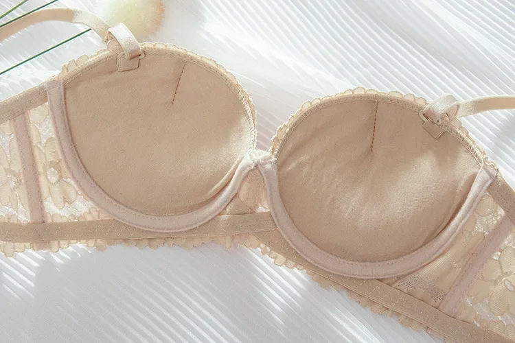Thickened A Cup Bra - Womens Steel Ring Bralette for Small Breasts