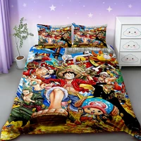 Parure de lit One Piece Anime, motif Brooke Luffy, style japonais, pour adolescents et garçons, tailles Twin et Full, décoration de chambre, cadeau idéal 3