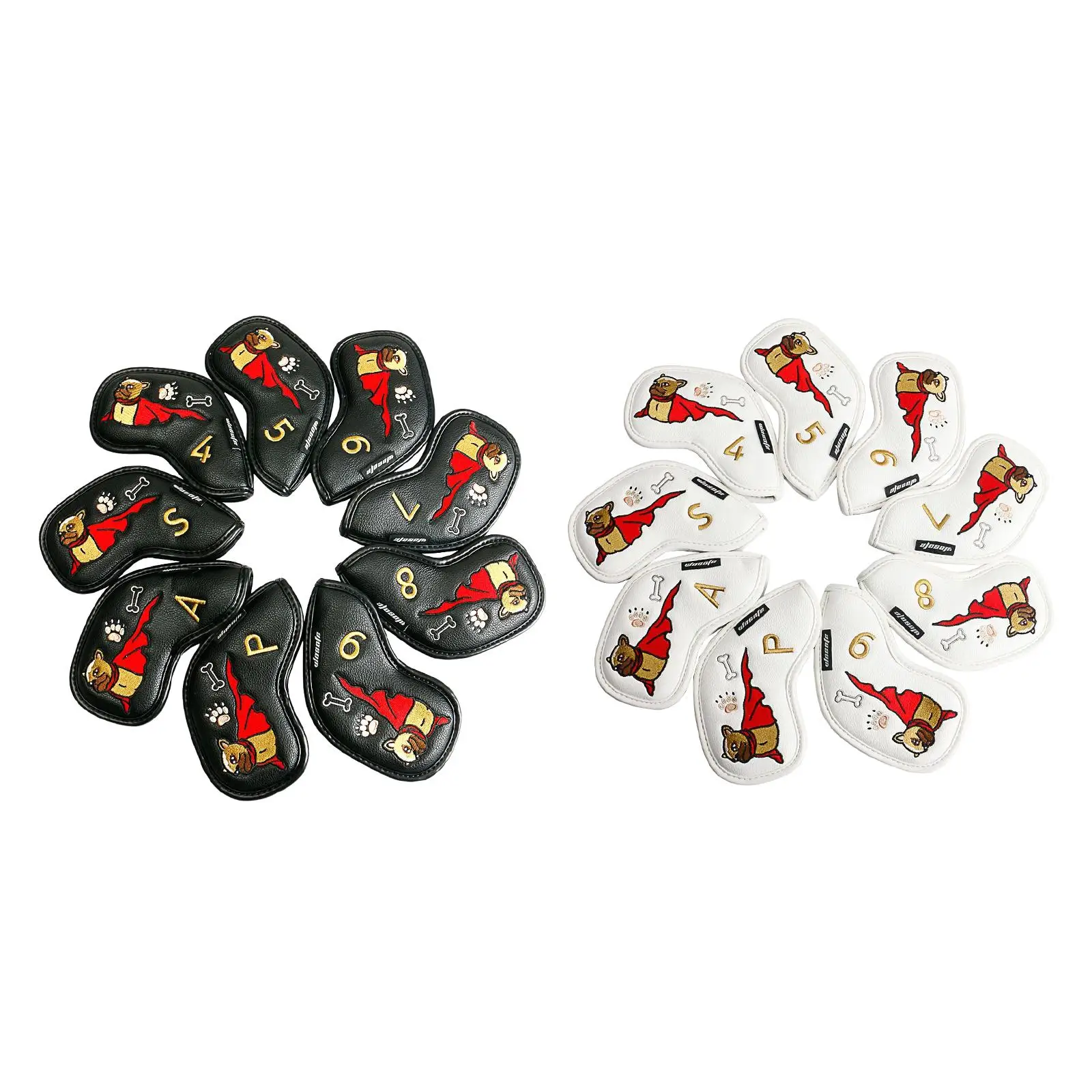 

9x Golf Iron Headcover Golf Wedges Headcovers Training Equipment Sticky Men Gift Waterproof 4-9,P,A,S Club Head Cover Head Wrap