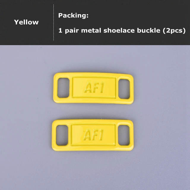 2pcs/pair AF1 Shoelaces buckle Shoelace Buckle Metal Shoelaces Accessories Metal Lace Lock DIY Sneaker Kits Metal Lace Buckle Yellow