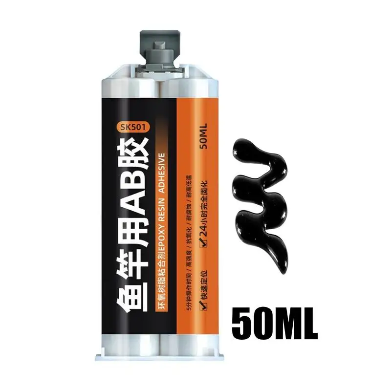 Fishing Rod Epoxy 1PC Fishing Rod Building Epoxy High Bonding 50ml A/B Transparent Glue DIY Rods Fishings Rods Accessories Fishing Tools