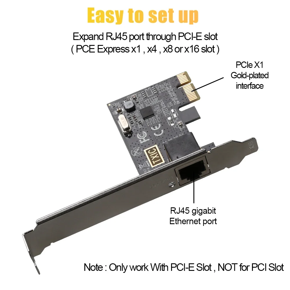 1000Mbps PCIE-RJ45 네트워크 카드 10/100/1000Mbps RJ45 PCI Express 변환기 LAN 이더넷 기가비트 어댑터 PCIe 데스크탑 PC 용