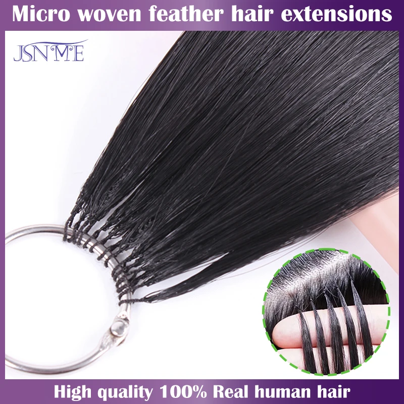Micro feather Human Hair Extensions Natural Small interface Black Brown Blonde 613 On Salon Quality human hair extensions