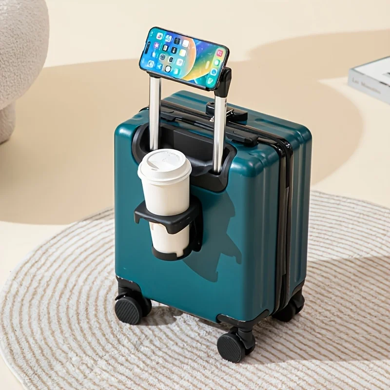 14 Inch Travel Suitcase Multifunctional Suitcase Boarding box Student Trolley Password Case Rolling Luggage Bag with Cup holder