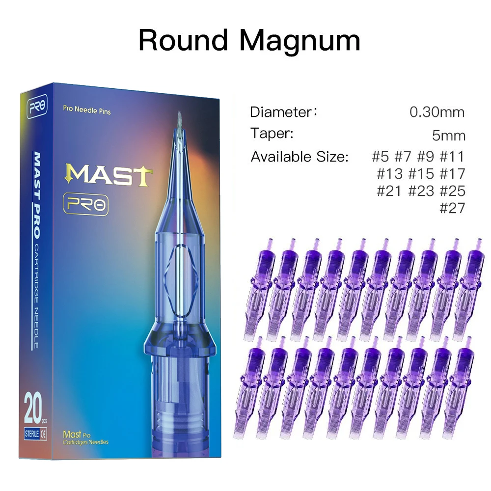 100% Оригинальные стерилизованные тату-иглы Mast PRO Round Magnum RM, картриджи для перманентного макияжа, аксессуары 20 шт./коробка 100% Оригинальные стерилизованные тату-иглы Mast PRO Round Magnum RM, картриджи для перманентного макияжа, аксессуары 20 шт./коробка