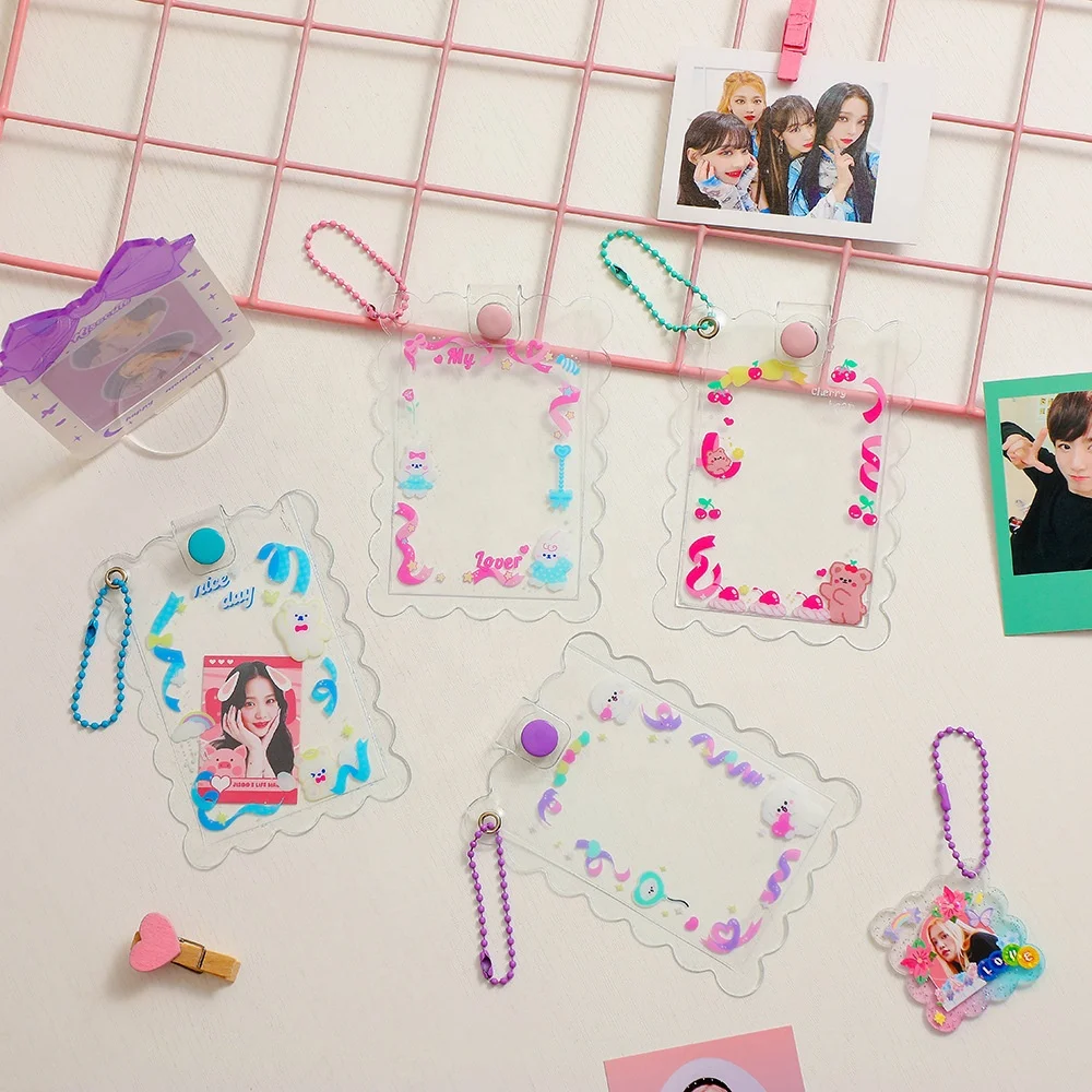Kpop News Group merchandise Cardholders Keychain Printed photocard holder Key Chain Accesorios