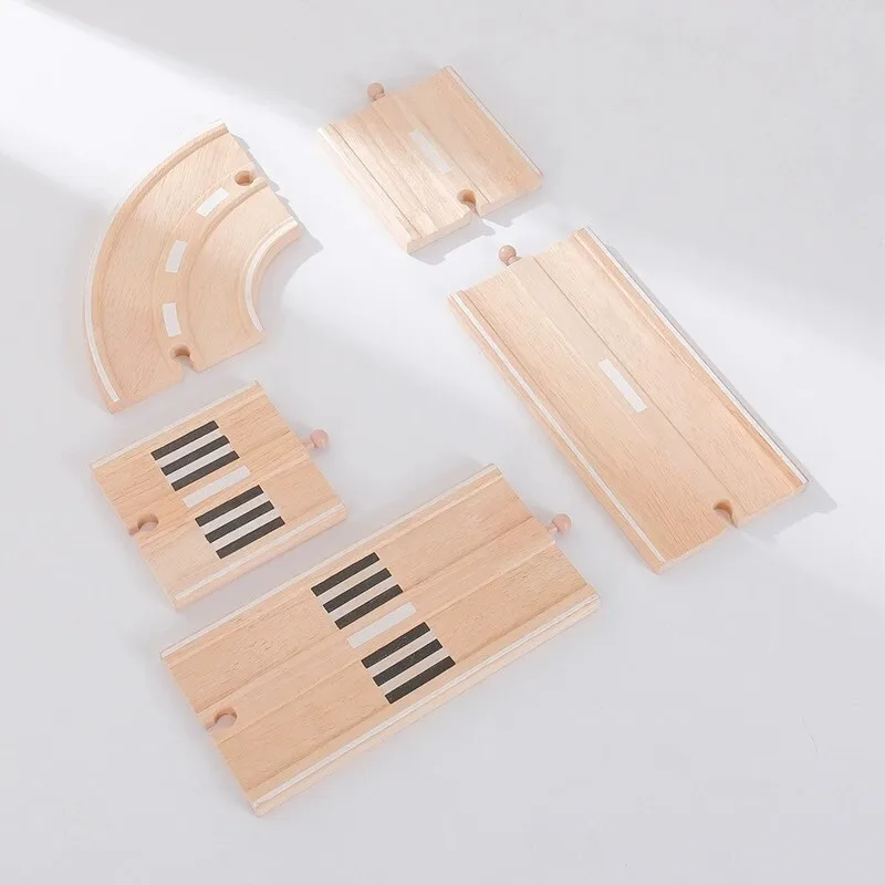 Wooden Train Track Accessories: Plastic Highway Bridge for Children's Railway Toys