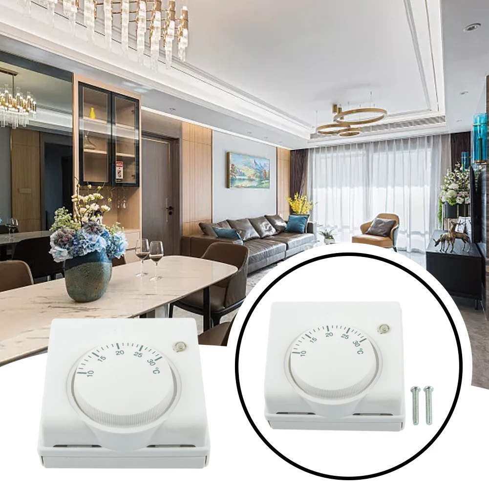 

Temperature Switch Thermostat L83 X H83 X T31mm Mechanical Room Temperature Controller White For Hotel Restaurant