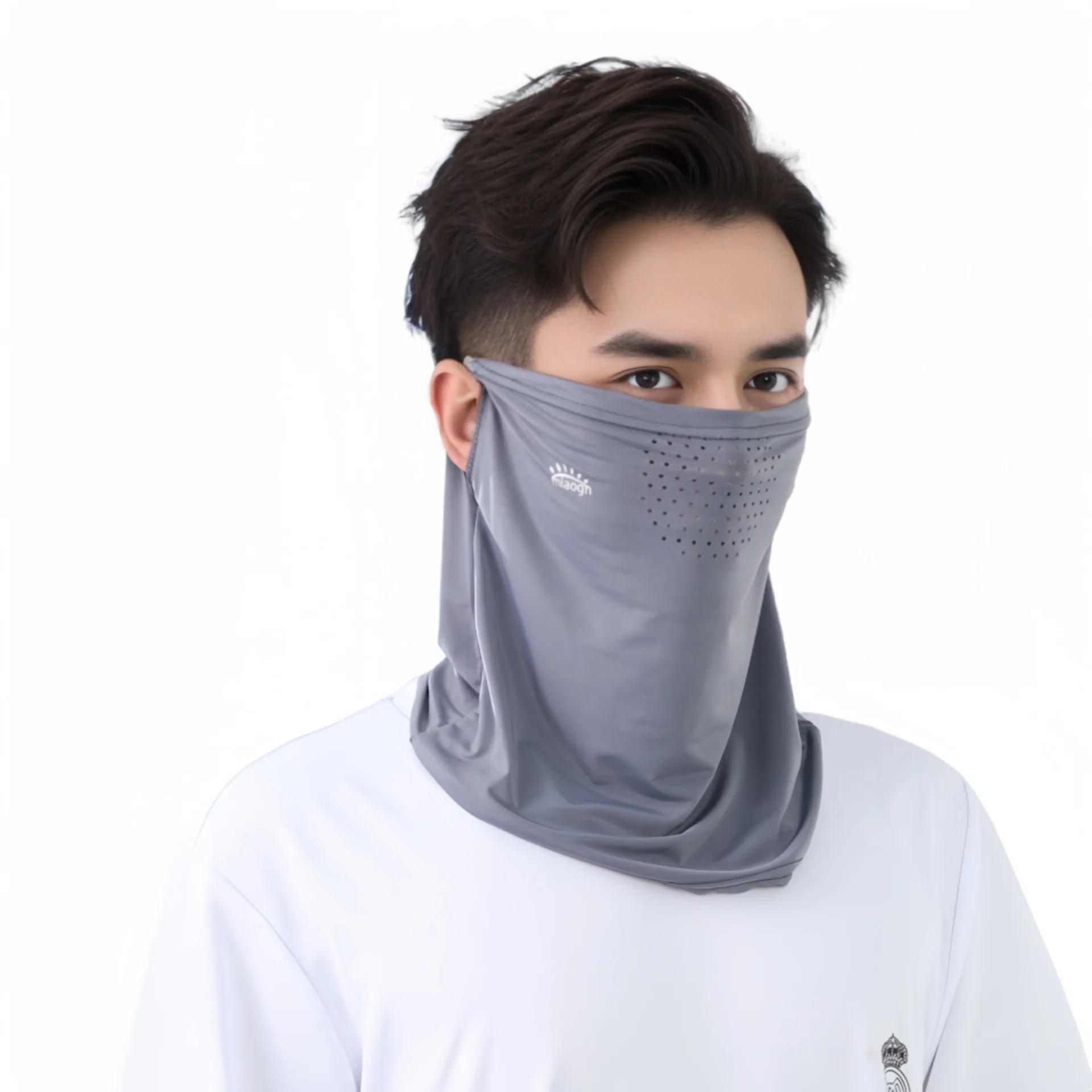 Men's Outdoor Cycling Scarf with Face Mask - Sun Protection Neck Gaiter, Summer Sports Balaclava for Sunscreen UV Defense