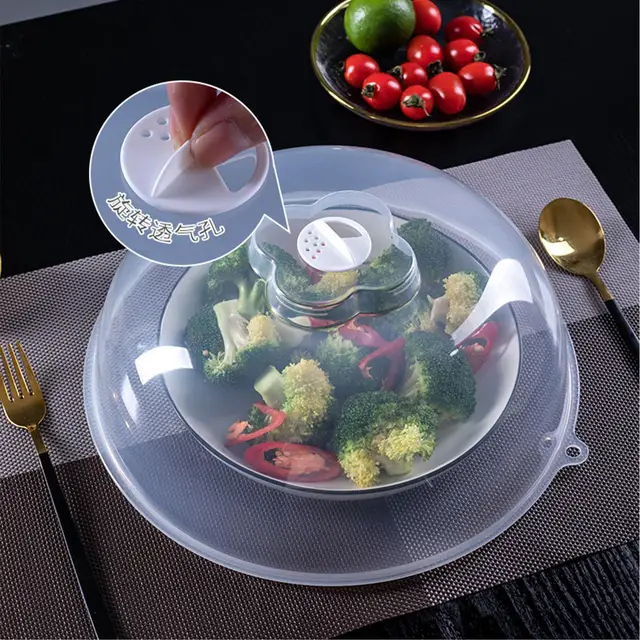 Couverture chauffante pour four à micro-ondes, protection anti-éclaboussures, anti-poussière et chauffante, couvercle de rangement alimentaire domestique, couvercle transparent 1