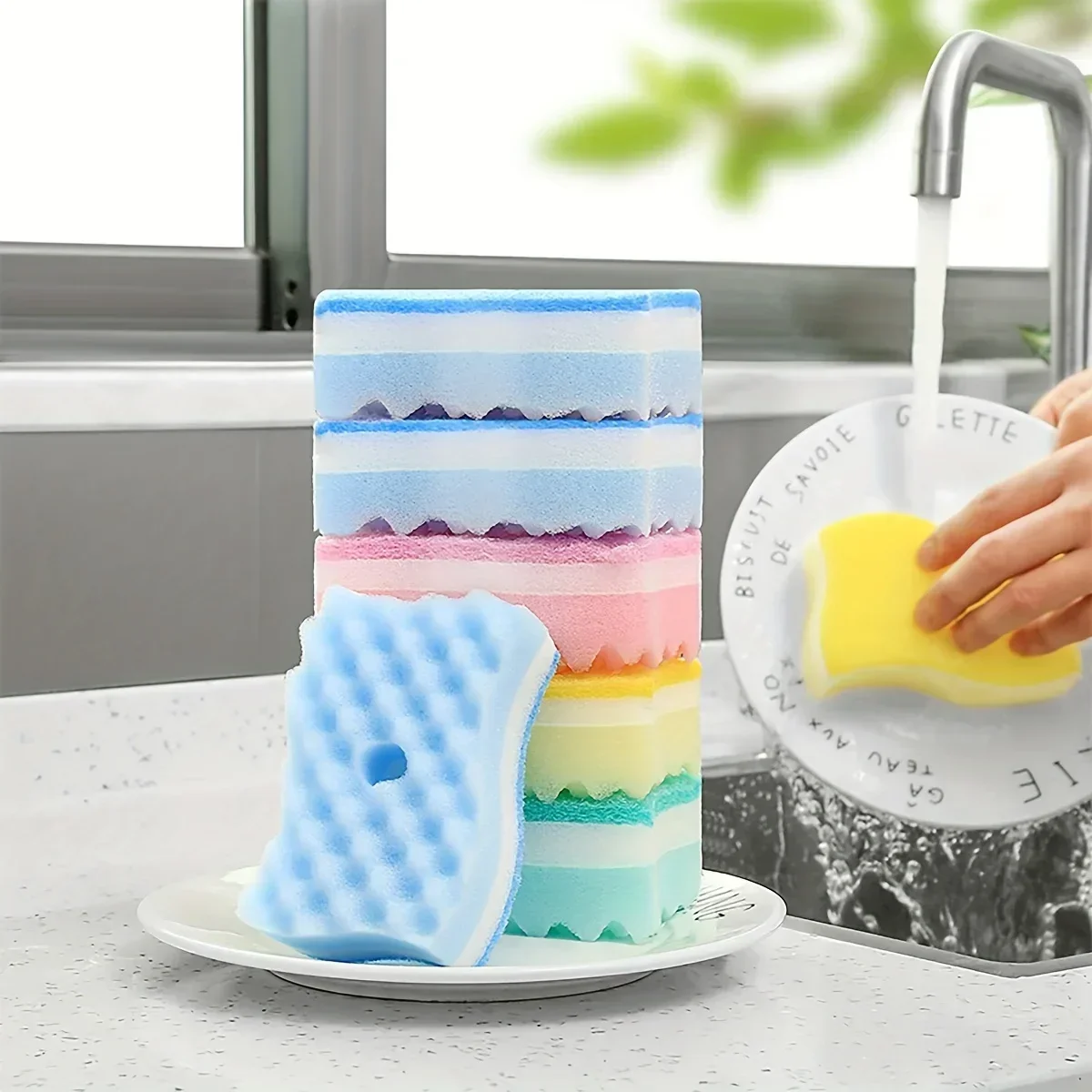 Dishwashing Sponge Cleaning Kitchen Washing