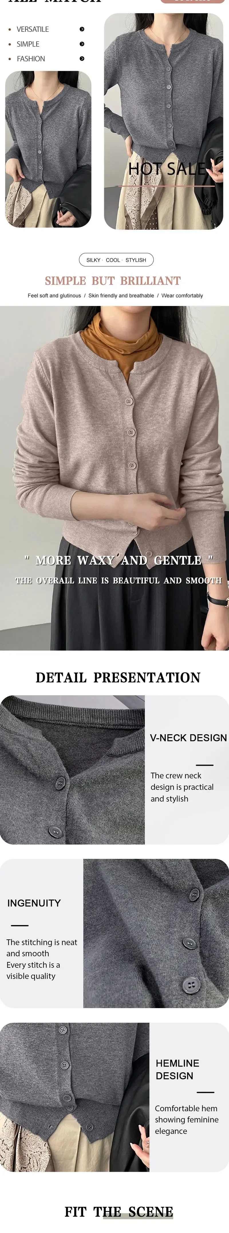 Autumn Long Sleeve Fashion Women Cardigans Sweater Knitted Coat Short Casual Single Breasted Korean Slim Chic Ladies Tops