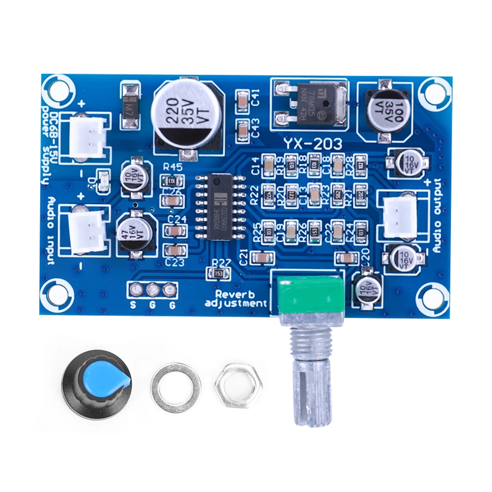 PT2399 Mono Amplifier Preamp Reverb DC6-15V M65831 Microphone Reverb Plate DC Single Power Supply Preamplifier Reverberator