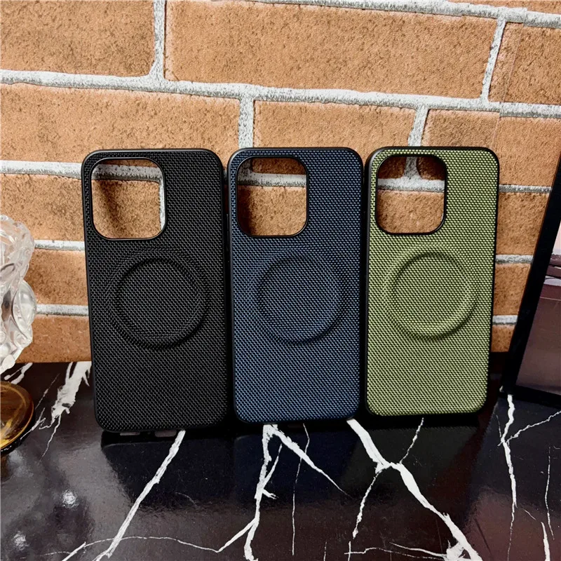 Luxury Carbon Fiber Pattern PU Leather + TPU Anti-Fall Wireless Charging Cover by ELVEV