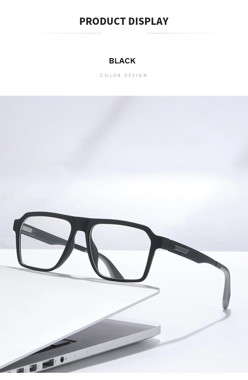 Lichtempfindliche, farbwechselnde Myopie-Brille mit Federfuß-Brillengestell, rutschfest und Anti-Blaulicht-Myopie-Brille 6078 – Detail 9