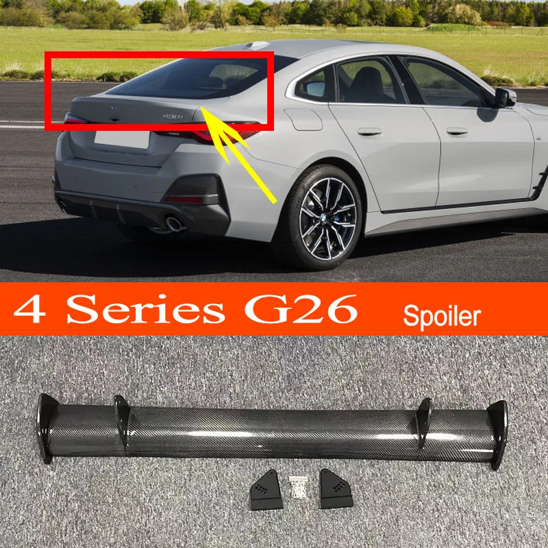 G26 Vera Fibra Di Carbonio Gt Stile Sportivo Car-Styling Baule Posteriore Spoiler Ala Per Bmw Serie 4 G26 Gran Coupé 2021 2022 2023