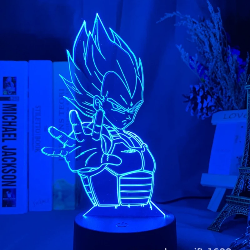 Dragon Ball Vegeta 3D Led Night Light Model Toys Super Saiyan Figures Bambini Bed Room Decor Anime Lampada Da Tavolo Regalo Di Natale