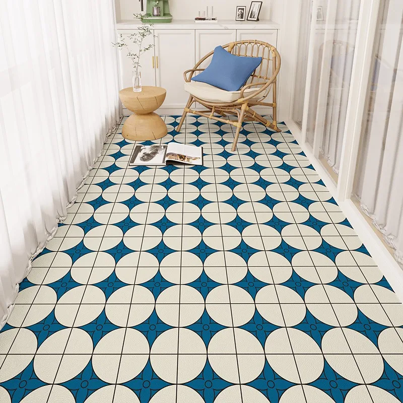 Balcony Floor Mat Kitchen Mats Waterproof Sun-proof Carpet PVC Leather Nonslip Wear-resistant Rug Home Decoration Ковер 러그 Tapis 2