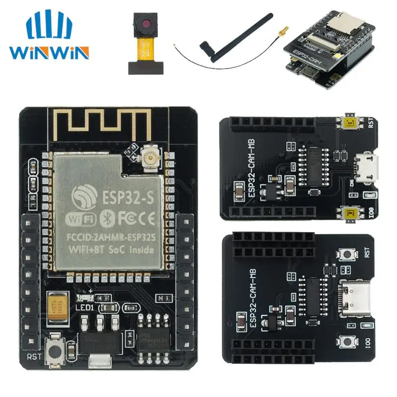 ESP32-CAM ESP32-CAM-MB MICRO USB ESP32 Serial to WiFi ESP32 CAM Development Board CH340 CH340G 5V Bluetooth + OV2640 Camera development board camera module
