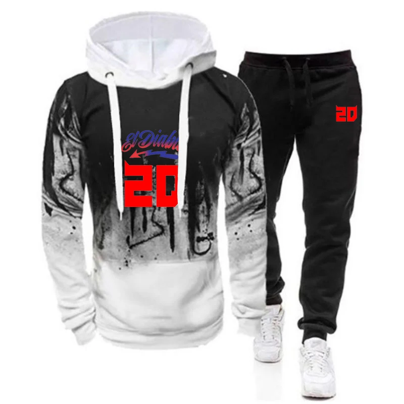 Fabio Quartararo Motorcycle Rider Racing Spring Autumn Men Fashion Hoodies Sweatpants Comfortable Sports Gradient Suit