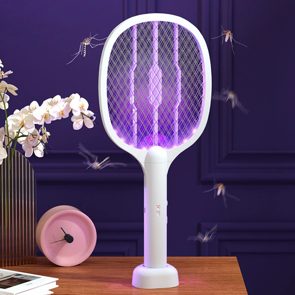 Description Picture 5 of item2 in 1 Electric Fly Swatter Bug Zapper Racket Safe Mosquito Swatter Fly Killer USB Rechargeable Mosquito Trap Lamp Pest Control