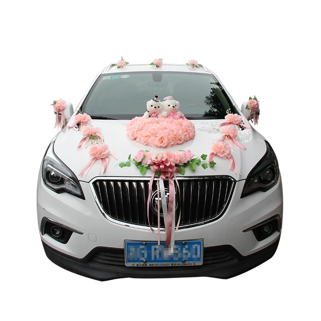 Wedding master wedding car decoration suit team front flower bear doll fun  simulation float layout