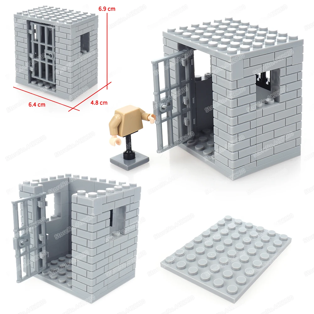 

Mini Prison Building Block Assemble Figures Black House Thought Imprisonment Punish Criminal Model Child Christmas Gift Boy Toys