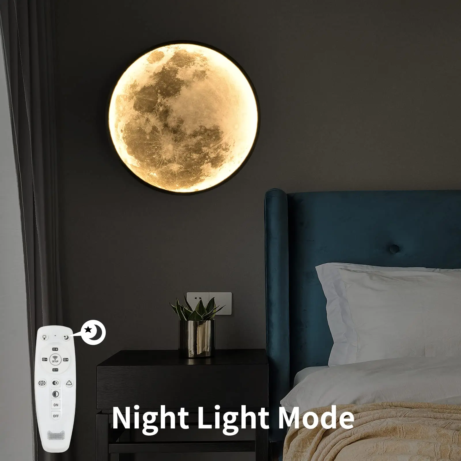 Nordic Moon Wall Light Creative Living Room Background Wall Lamp Simple Aisle Corridor Mural Lamp Bedroom Bedside