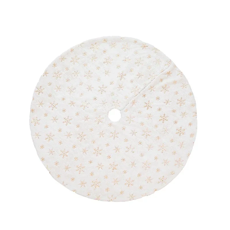 Christmas Tree Skirt 15 Inch 38 Cm Plush White Faux Fur Sequin Carpet Mat Small