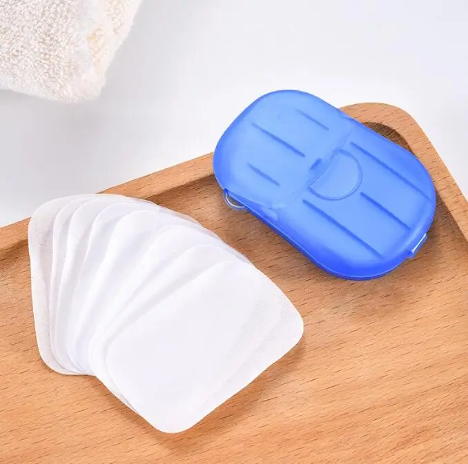 

50pcs disposable boxed paper soap travel portabl Mini Soap Paper High Quality 50pcs Disposable Boxed Paper Soap Travel Portable