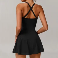 VITALINOVO Womens Tennis Dress with Shorts Underneath Workout Dress with Built-in Bra Deep V Neck Athletic Dresses Golf Dress - Image 2