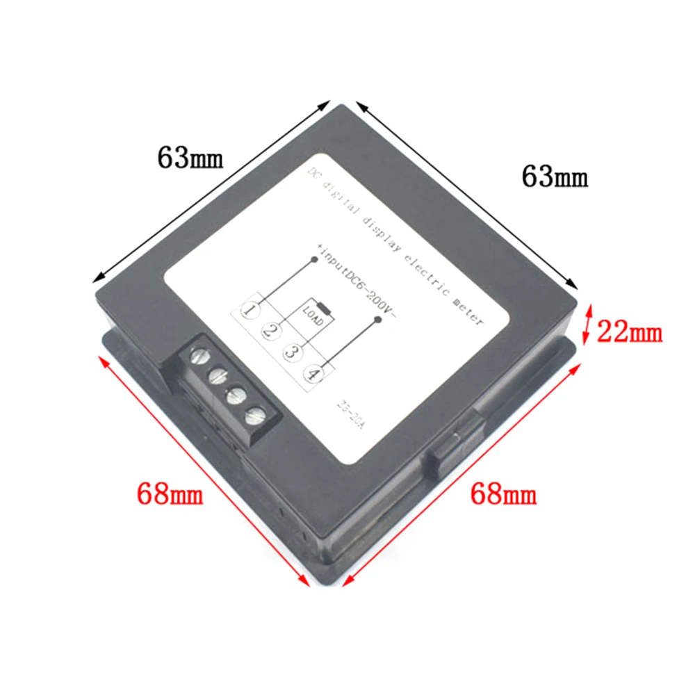 DC6-200V 20A Voltage Amperage Power Energy Meter LCD Digital Display with Backlight Measuring Volts Current Tester 0-4KW Power 3
