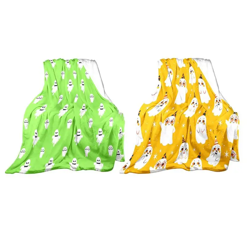 

Утолщенное Флисовое одеяло призрачный плед, мягкое покрывало с рисунком призрака, декоративное покрывало для дивана