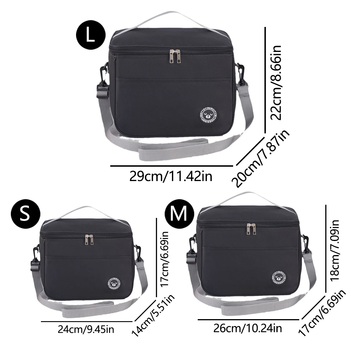Capacity hand-held with shoulder strap insulated bag, lunch box bag, student thickened waterproof lunch bag。-zmt 2