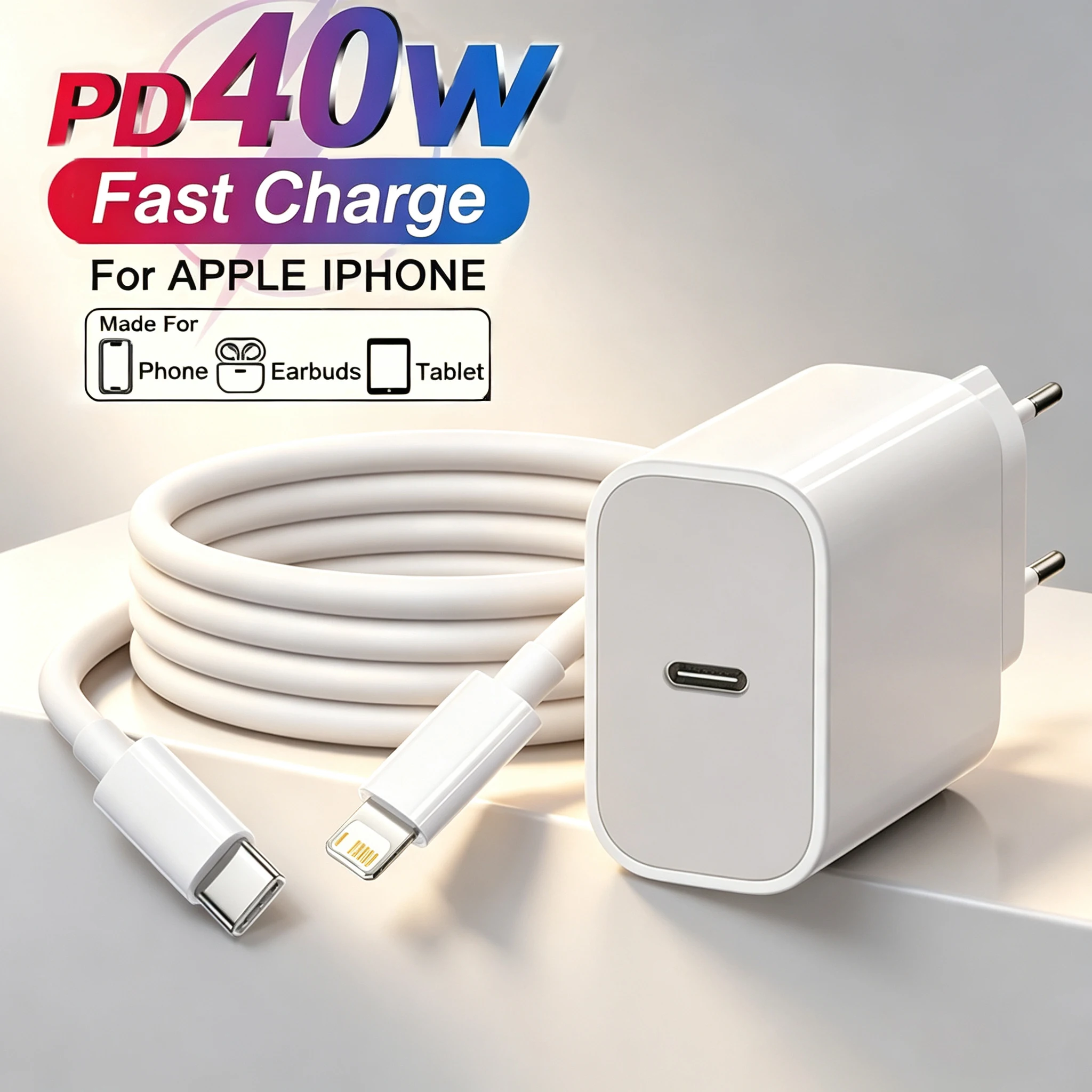 รูปสินค้า สายชาร์จ USB-C ชาร์จเร็ว รองรับ iPhone ทุกรุ่น