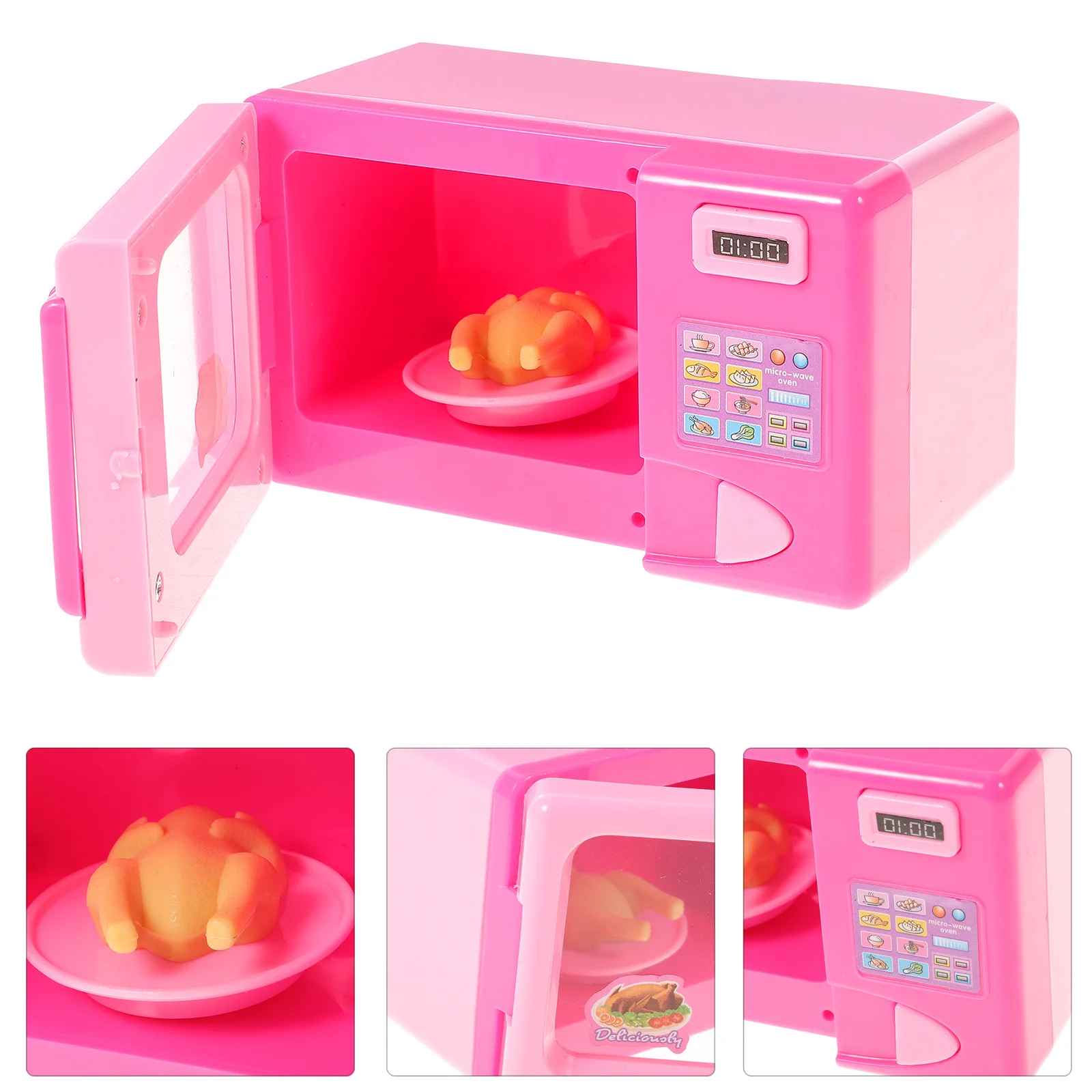 Simulation Toys Mini House Scene Decor Miniature Kids Microwave Oven Model Plastic Educational Plaything Toddler 3